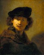 Rembrandt Peale Self Portrait with Velvet Beret oil painting